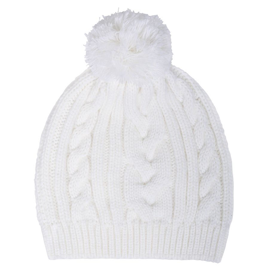 Шапка  "Irish" с помпоном, белый, 100% акрил