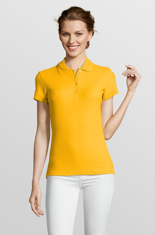 Рубашка поло женская People 210, желтая