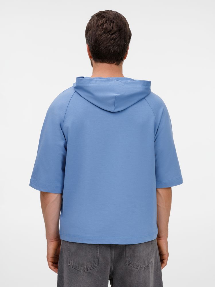Футболка оверсайз унисекс с капюшоном Neofit, синяя