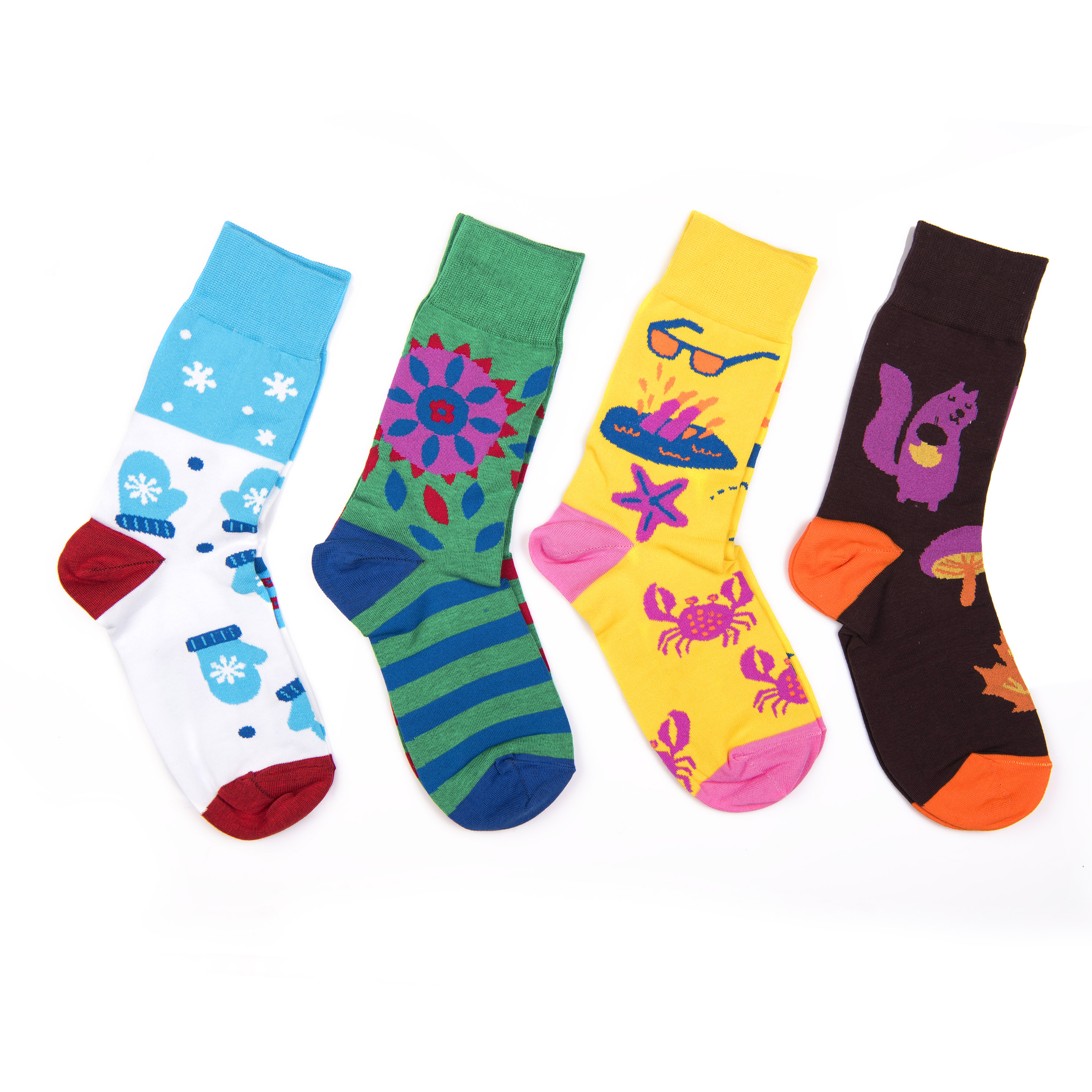 Подарочный набор 4SEASONS", 4 пары тематических носков