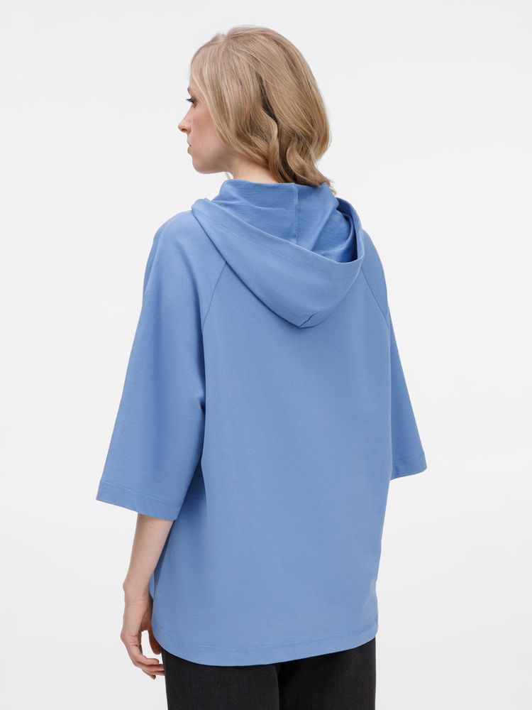 Футболка оверсайз унисекс с капюшоном Neofit, синяя