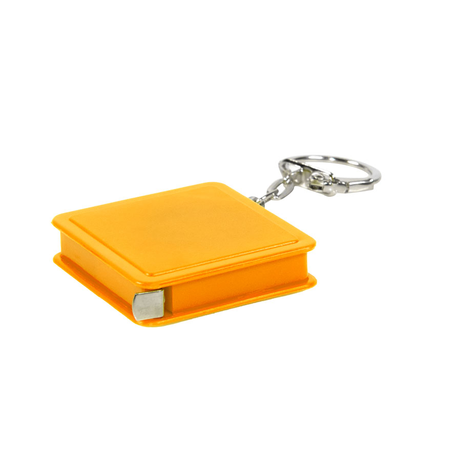 Брелок-рулетка (1 м); черный; 4х4х1 см; пластик