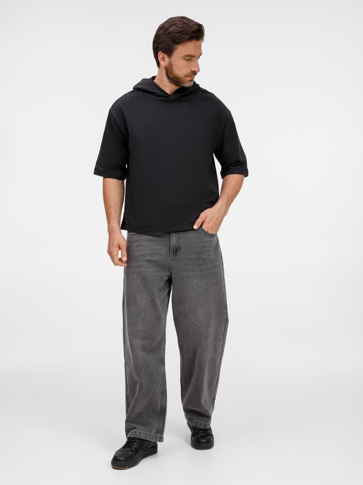 Футболка оверсайз унисекс с капюшоном Neofit, черная