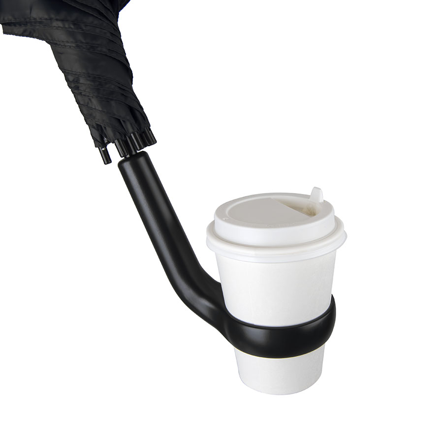 Зонт-трость LIVERPOOL с ручкой-держателем,полуавтомат, 100% полиэстер, пластик