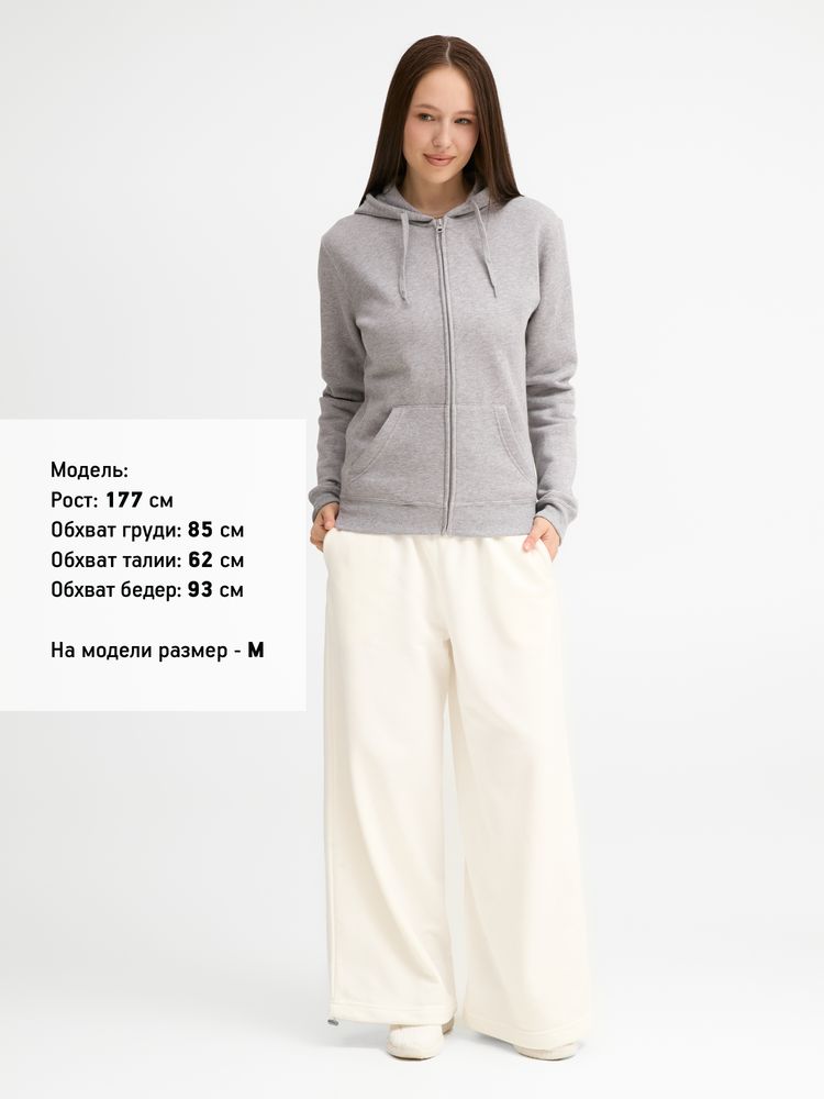 Толстовка женская на молнии с капюшоном Seven Women, серый меланж
