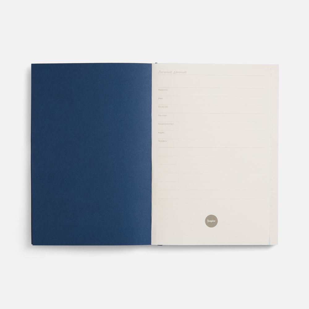 Ежедневник Flat, недатированный, синий, ver.2