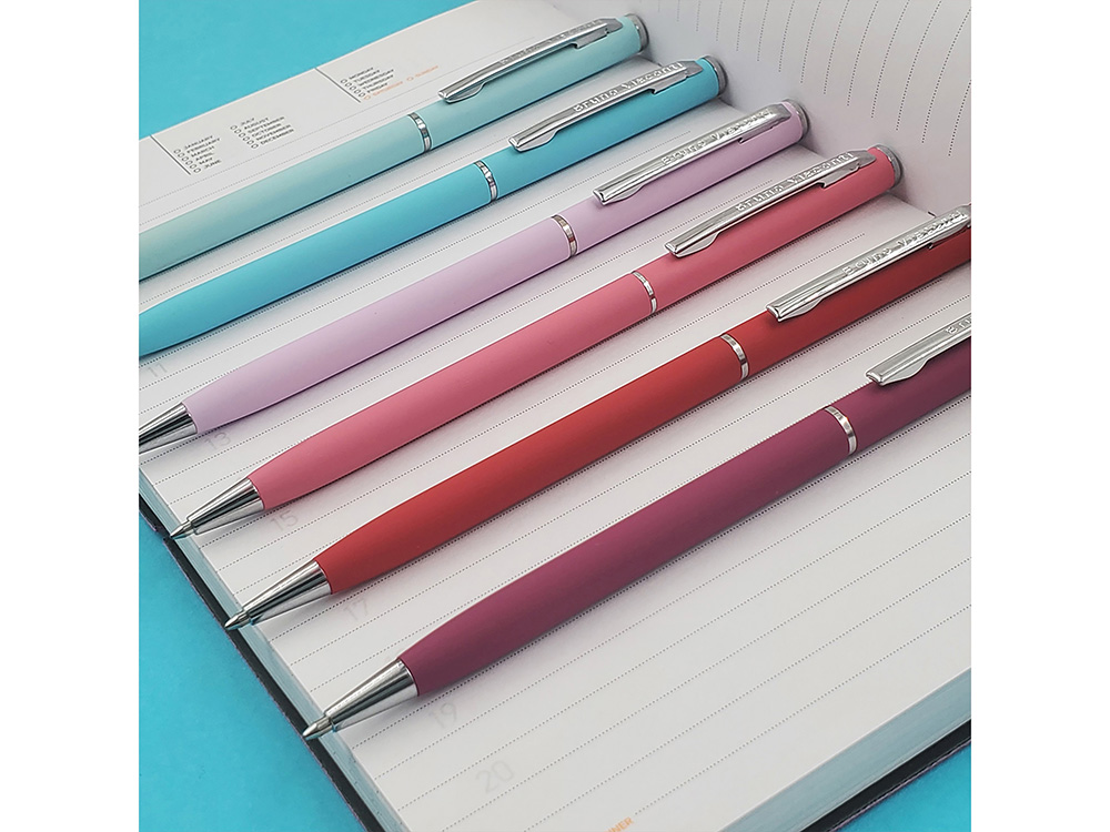 Ручка металлическая шариковая Palermo, софт-тач