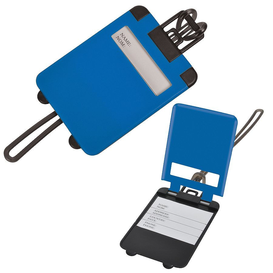 Бирка багажная "Чемодан";  оранжевый,  5.6*7.8 см; пластик;