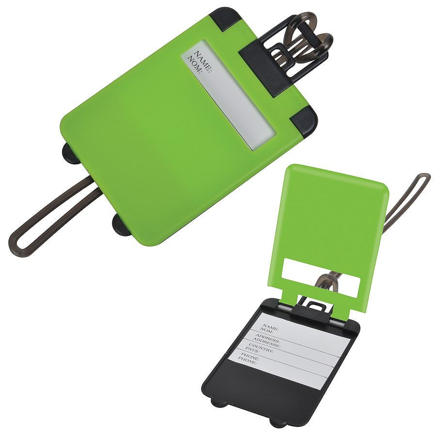 Бирка багажная "Чемодан";  оранжевый,  5.6*7.8 см; пластик;