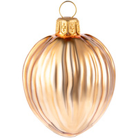 Елочная игрушка «Грецкий орех», матовое золото