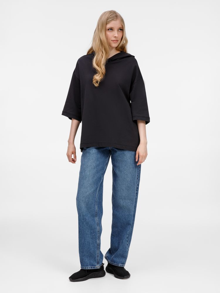 Футболка оверсайз унисекс с капюшоном Neofit, черная