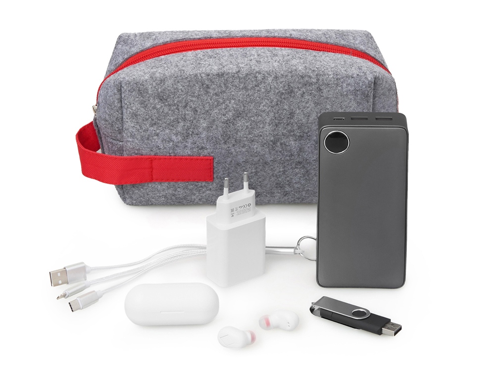 Органайзер для электроники и проводов Felt из RPET-фетра с ручкой