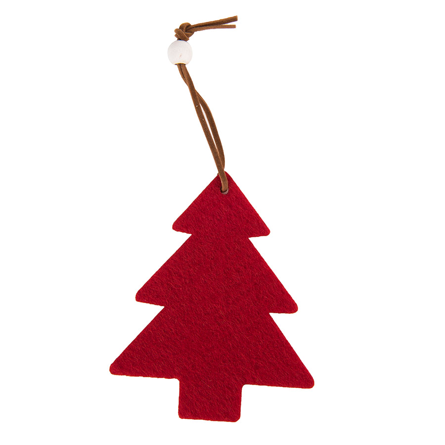 Украшение на елку "Елочка"; 9х9х0,3см; фетр; шелкография