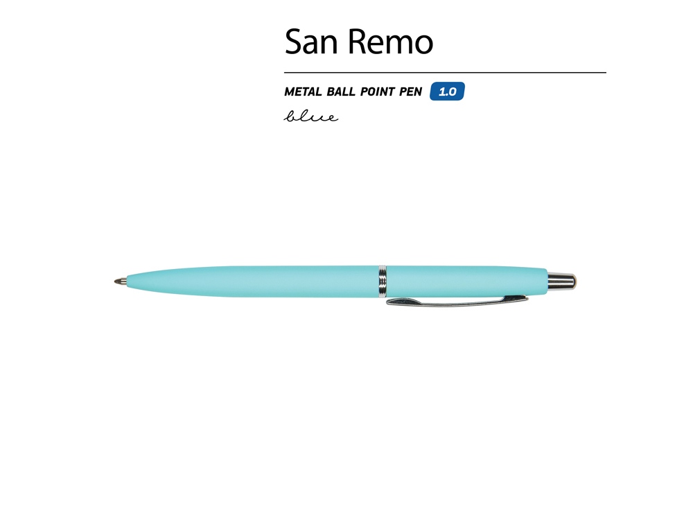 Ручка металлическая шариковая San Remo, софт-тач