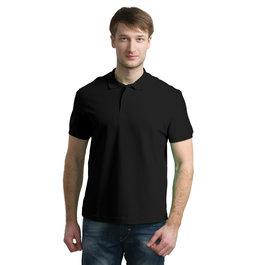 Поло "Apollo", черный_S,  100% х/б, 180 г/м2